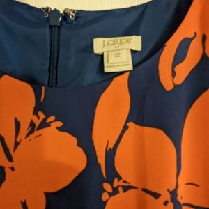 J Crew Orange And Blue Flowery Dress